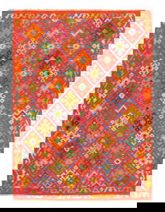 Pasargad Caucasian Tribal Style Flat Weave kilim 5'11'' X 10'11'': Pasargad Caucasian Tribal Style Flat Weave kilim 5'11'' X 10'11'' - New, Flat Weave, Hand-Knotted, Flat Weave, 300 -D14235- 862.This item is part of our fine auction collection which includes many fin
