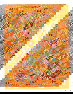 Pasargad Caucasian Tribal Style Flat Weave kilim 5'8'' X 5'11'': Pasargad Caucasian Tribal Style Flat Weave kilim 5'8'' X 5'11'' - New, Flat Weave, Hand-Knotted, Flat Weave, 300 -D14405- 862.This item is part of our fine auction collection which includes many fine