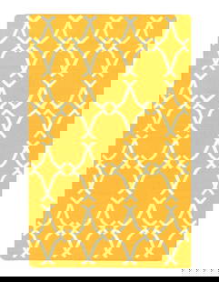 Gold color Modern Flat Weave 5' X 8': Gold color Modern Flat Weave 5' X 8' - New, Flat Weave, Hand-Knotted, Lamb's Wool, 300 -D05762- 862.This item is part of our fine auction collection which includes many fine home accessories including