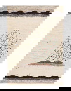 Beige color Fine hand Knotted Persian gabbeh 2'11'' X 4'3'': Beige color Fine hand Knotted Persian gabbeh 2'11'' X 4'3'' - New, Gabbeh, Hand-Knotted, Lamb's Wool, 300 -D13936- 862.This item is part of our fine auction collection which includes many fine home ac