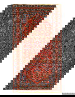 Fine Persian Antique Hand Knotted Hamdan 3'5'' X 6'6'': Fine Persian Antique Hand Knotted Hamdan 3'5'' X 6'6'' - Circa 1920, Hamadan, Hand-Knotted, Lamb's Wool, 300 -D11722- 862.This item is part of our fine auction collection which includes many fine home