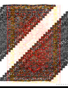 Persian Antique Hamadan rug 4'3'' X 6'5'': Persian Antique Hamadan rug 4'3'' X 6'5'' - 1950, Hamadan, Hand-Knotted, Lamb's Wool, 300 -D12105- 862.This item is part of our fine auction collection which includes many fine home accessories includ