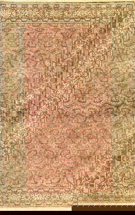 Pink Turkish Hereke 4' X 6': Pink Turkish Hereke 4' X 6' - , Hereke, Hand-Knotted, Pure Silk, 300 -D04862- 862.This item is part of our fine auction collection which includes many fine home accessories including antique rugs, vin