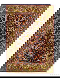 Fine Hand knotted Turkish Hereke Rug 4'11'' X 7': Fine Hand knotted Turkish Hereke Rug 4'11'' X 7' - 2000, Hereke, Hand-Knotted, Lamb's Wool, 300 -D12120- 862.This item is part of our fine auction collection which includes many fine home accessories
