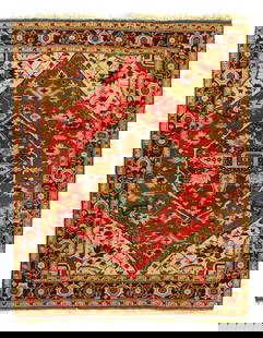 Fine Hand knotted Turkish Heriz rug 8' X 9'9'': Fine Hand knotted Turkish Heriz rug 8' X 9'9'' - New, Heriz Serapi, Hand-Knotted, Lamb's Wool, 300 -D14338- 862.This item is part of our fine auction collection which includes many fine home accessori