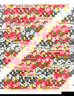 Artistic Antique Silk Uzbek Ikat 19th Century Embroidery 5'2"x 7': Artistic Antique Silk Uzbek Ikat 19th Century Embroidery 5'2"x 7' - Circa 1900, Ikat, Hand-Woven, Pure Silk, 300 -D14317- 862.This item is part of our fine auction collection which includes many fine