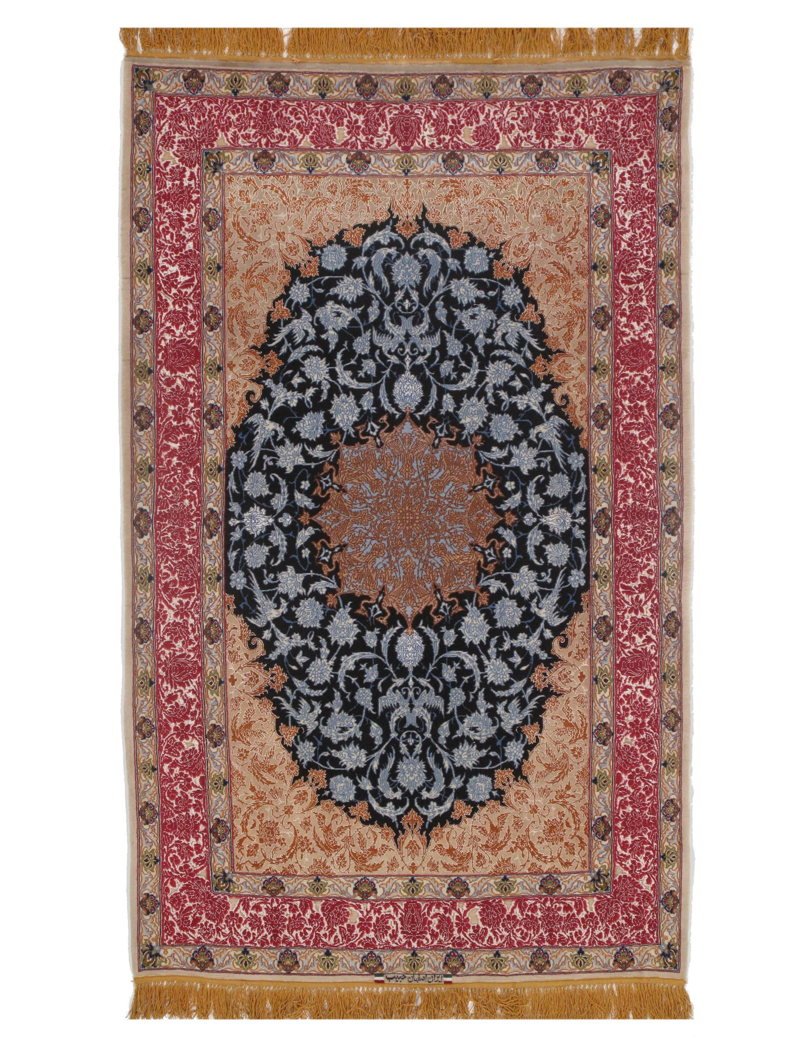 Navy Persian Isfahan 3'6" X 6': Navy Persian Isfahan 3'6" X 6' - New, Isfahan, Hand-Knotted, Wool & Silk, 300 -D09679- 862.This item is part of our fine auction collection which includes many fine home accessories including antique
