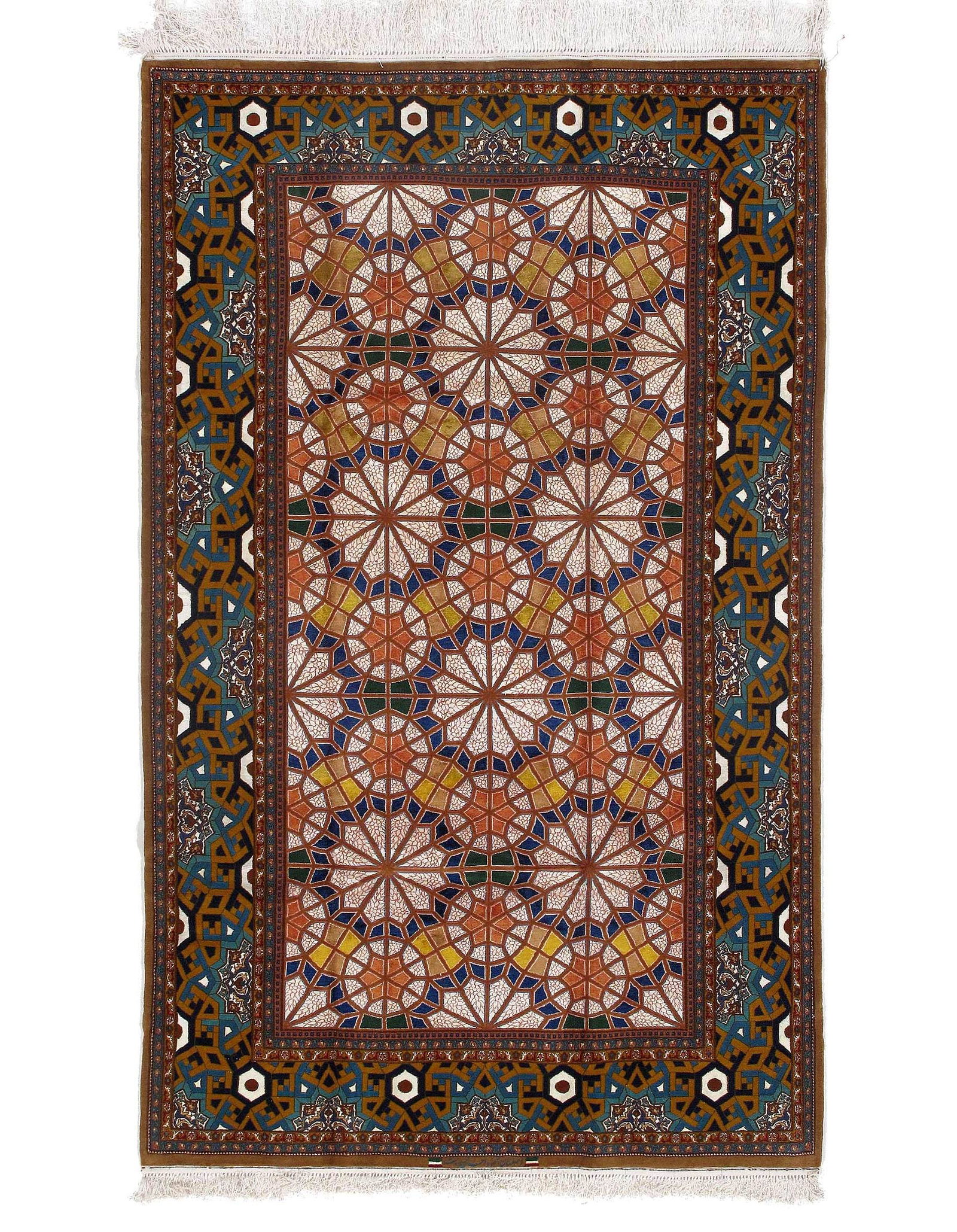 Multi color Isfahan Silk & wool 5'2" X 8'6": Multi color Isfahan Silk & wool 5'2" X 8'6" - New, Isfahan, Hand-Knotted, Wool & Silk, 300 -D09630- 862.This item is part of our fine auction collection which includes many fine home accessories inclu