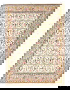 Fine Hand knotted Silk & wool Persian Isfahan rug 6'11'' X 9'11'': Fine Hand knotted Silk & wool Persian Isfahan rug 6'11'' X 9'11'' - New, Isfahan, Hand-Knotted, Lamb's Wool, 300 -D14499- 862.This item is part of our fine auction collection which includes many fine