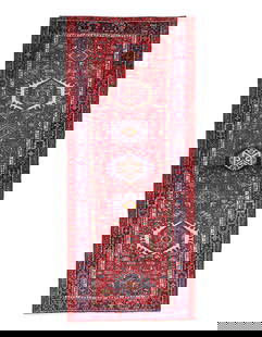 Fine Hand knotted Persian Vintage Karajeh Runner 3'9'' X 8'11'': Fine Hand knotted Persian Vintage Karajeh Runner 3'9'' X 8'11'' - 1920, Karaja, Hand-Knotted, Lamb's Wool, 300 -D13669- 862.This item is part of our fine auction collection which includes many fine ho