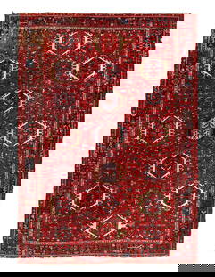 Rust Antique Persian Heriz Karajeh Rug 8'x 11'2": Rust Antique Persian Heriz Karajeh Rug 8'x 11'2" - CIRCA 1920, Karaja, Hand-Knotted, Lamb's Wool, 300 -D12290- 862.This item is part of our fine auction collection which includes many fine home access