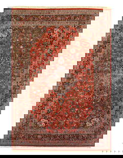 Rust Fine Hand-Knotted Kashan Rug 12' X 17': Rust Fine Hand-Knotted Kashan Rug 12' X 17' - New, Kashan, Hand-Knotted, Lamb's Wool, 300 -19330- 862.This item is part of our fine auction collection which includes many fine home accessories includi