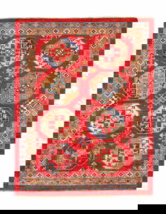 Super Fine Hand knotted Kazak rug 5'11'' X 6'1'': Super Fine Hand knotted Kazak rug 5'11'' X 6'1'' - New, Kazak, Hand-Knotted, Lamb's Wool, 300 -D14109- 862.This item is part of our fine auction collection which includes many fine home accessories in