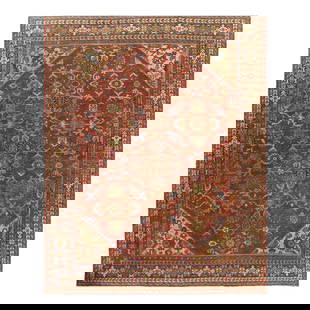 1900s Vintage Antique Persian Mahal Rug - 9'2" x 11'8": 1900s Vintage Antique Persian Mahal Rug - 9'2" x 11'8" - , Mahal, Hand-Knotted, Lamb's Wool, 300 -D10391- 862.This item is part of our fine auction collection which includes many fine home accessories