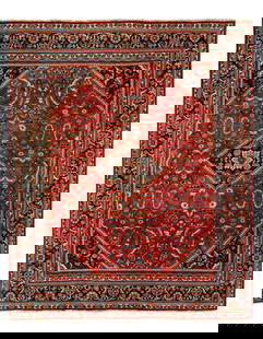 Rust Persian Antique Mahal Rug 10'11'' X 13'9'': Rust Persian Antique Mahal Rug 10'11'' X 13'9'' - Circa 1920, Mahal, Hand-Knotted, Lamb's Wool, 300 -54095- 862.This item is part of our fine auction collection which includes many fine home accessori