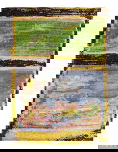 Multi color Fine Hand Knotted Modern rug 9' X 12': Multi color Fine Hand Knotted Modern rug 9' X 12' - New, Modern, Hand-Knotted, Wool & Silk, 300 -D11020- 862.This item is part of our fine auction collection which includes many fine home accessories