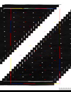 Black Color Fine Modern  Machine made rug 6'6'' X 9'9'': Black Color Fine Modern Machine made rug 6'6'' X 9'9'' - New, Modern, Machine-Made, Lamb's Wool, 300 -D11245- 862.This item is part of our fine auction collection which includes many fine home accesso