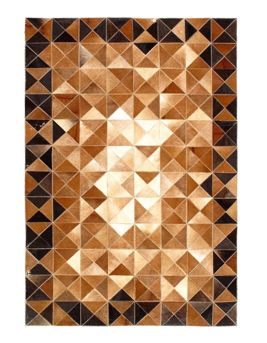 Pasargad Handmade Studio Leather Natural Hide Leather Rug 4' X 6': Pasargad Handmade Studio Leather Natural Hide Leather Rug 4' X 6' - New, Modern, Hand-Knotted, Leather, 300 -D09335- 862.This item is part of our fine auction collection which includes many fine home