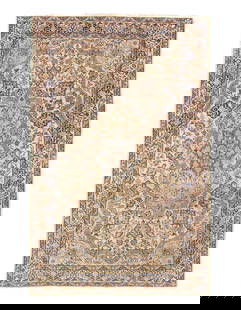 Fine Hand knotted Persian silk & wool Nain 5'X 8': Fine Hand knotted Persian silk & wool Nain 5'X 8' - CIRCA 1960, Nain, Hand-Knotted, Wool & Silk, 300 -D10787- 862.This item is part of our fine auction collection which includes many fine home accesso