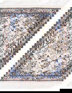 Ivory Fine Hand Knotted Persian Silk & wool Nain 2'4"X 3': Ivory Fine Hand Knotted Persian Silk & wool Nain 2'4"X 3' - NEW, Nain, Hand-Woven, Wool & Silk, 300 -D13713- 862.This item is part of our fine auction collection which includes many fine home accessor