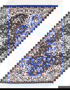 Fine Hand knotted Persian Silk & wool Nain 1'7'' X 2'7'': Fine Hand knotted Persian Silk & wool Nain 1'7'' X 2'7'' - New, Nain, Hand-Knotted, Wool & Silk, 300 -D13644- 862.This item is part of our fine auction collection which includes many fine home accesso