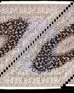 Fine Habibian silk & wool Nain 6 line 6'9" X 8': Fine Habibian silk & wool Nain 6 line 6'9" X 8' - NEW, Nain, Hand-Knotted, Wool & Silk, 300 -D08674- 862.This item is part of our fine auction collection which includes many fine home accessories incl