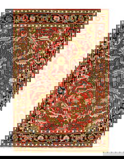 Rust Fine Hand Knotted Persian serapi Design Rug 4'1"X 6': Rust Fine Hand Knotted Persian serapi Design Rug 4'1"X 6' - NEW, Serapi, Hand-Knotted, Lamb's Wool, 300 -D04815- 862.This item is part of our fine auction collection which includes many fine home acce