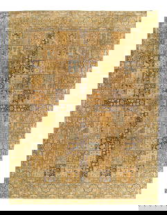 Beige Persian Tabriz rug 10'.3'' X 13'.4'': Beige Persian Tabriz rug 10'.3'' X 13'.4'' - circa 1920, Tabriz, Hand-Knotted, Lamb's Wool, 300 -D07774- 862.This item is part of our fine auction collection which includes many fine home accessories