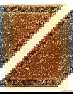 Brown Persian Tabriz Design 9' X 12': Brown Persian Tabriz Design 9' X 12' - New, Tabriz, Hand-Knotted, Lamb's Wool, 300 -D04581- 862.This item is part of our fine auction collection which includes many fine home accessories including ant
