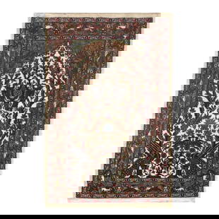 Fine Indo Tabriz Rug - 2'5" X 3'10": Fine Indo Tabriz Rug - 2'5" X 3'10" - circa 1880, Tabriz, Hand-Knotted, Wool & Silk, 300 -D10387- 862.This item is part of our fine auction collection which includes many fine home accessories includi