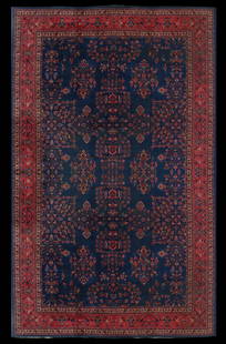 Navy Blue Antique Turkish Tabriz Rug - 10'9" x 21'5": Navy Blue Antique Turkish Tabriz Rug - 10'9" x 21'5" - Antique, Tabriz, Hand-Knotted, Lamb's Wool, 300 -D10945- 862.This item is part of our fine auction collection which includes many fine home acces