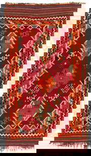 Red Vintage Persian Kilim 5'4" X 9'4": Red Vintage Persian Kilim 5'4" X 9'4" - New, Traditional, Hand-Woven, Wool on Wool, 300 -016161- 862.This item is part of our fine auction collection which includes many fine home accessories includin