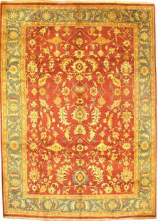 Hand-Knotted Indo Agra Rug - 10' X 14': Hand-Knotted Indo Agra Rug - 10' X 14' - New, Traditional, Hand-Knotted, Wool, 300 -D03111- 862.This item is part of our fine auction collection which includes many fine home accessories including ant
