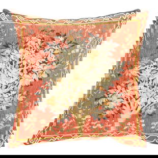 Tapestry Pillow 17"x 17": Tapestry Pillow 17"x 17" - N/A, Tapestry Pillow, Hand-Woven, Cotton, 300 -BL 5- 862.This item is part of our fine auction collection which includes many fine home accessories including antique rugs, v