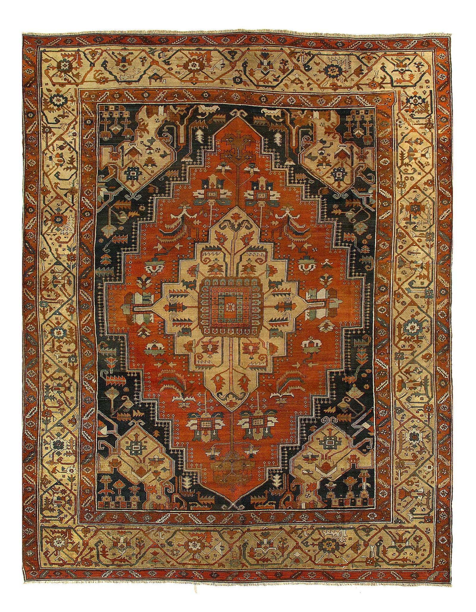 Rust Color Persian Antique Serapi 11' X 13'11'': Rust Color Persian Antique Serapi 11' X 13'11'' - Circa 1880s, Serapi, Hand-Knotted, Lamb's Wool, 300 -D05336- 862.This item is part of our fine auction collection which includes many fine home access