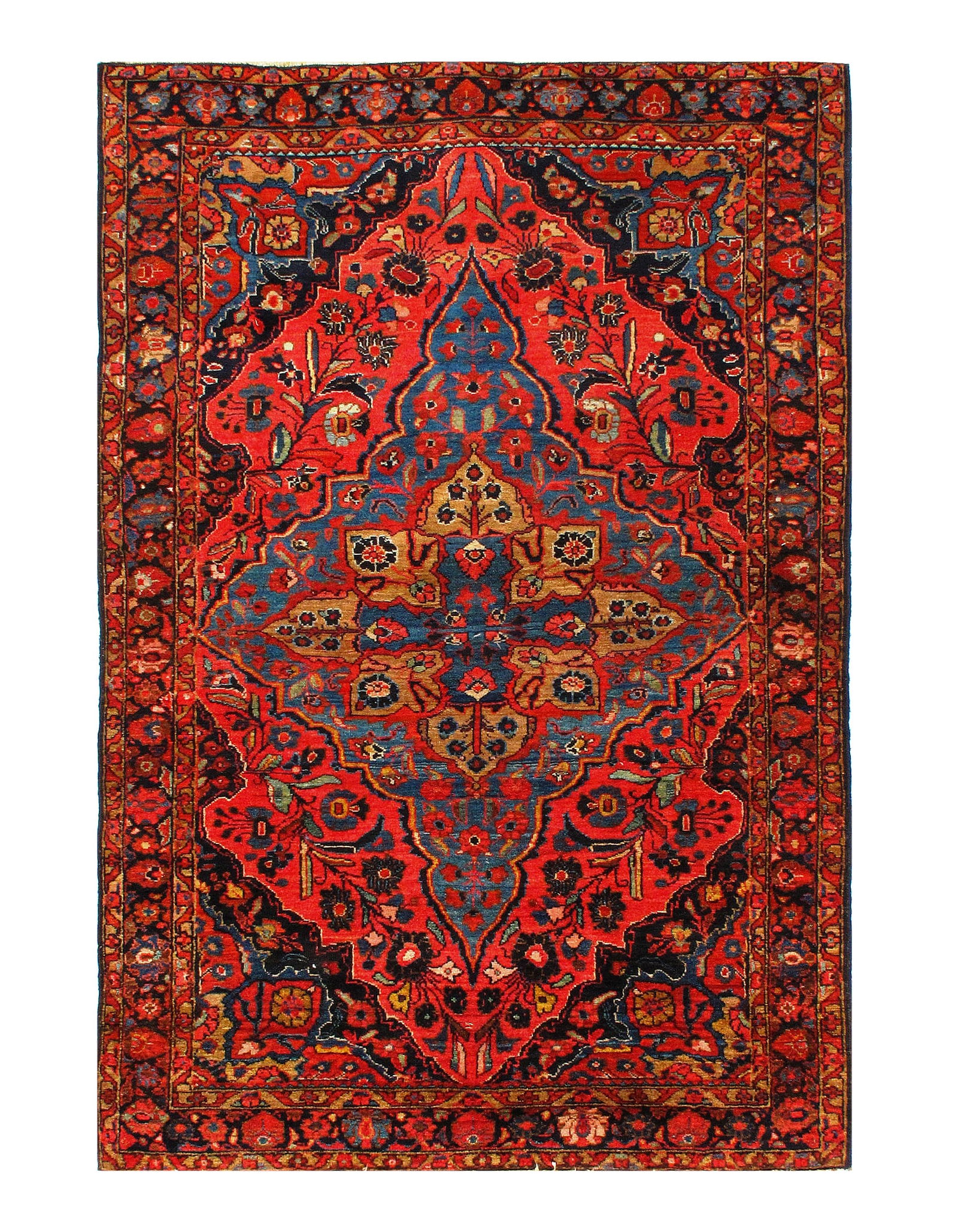 rust Antique Sarouk Farahan 3'8" X 5'6": rust Antique Sarouk Farahan 3'8" X 5'6" - Circa 1880, Sarouk Farahan, Hand-Knotted, Lamb's Wool, 300 -D09972- 862.This item is part of our fine auction collection which includes many fine home accesso