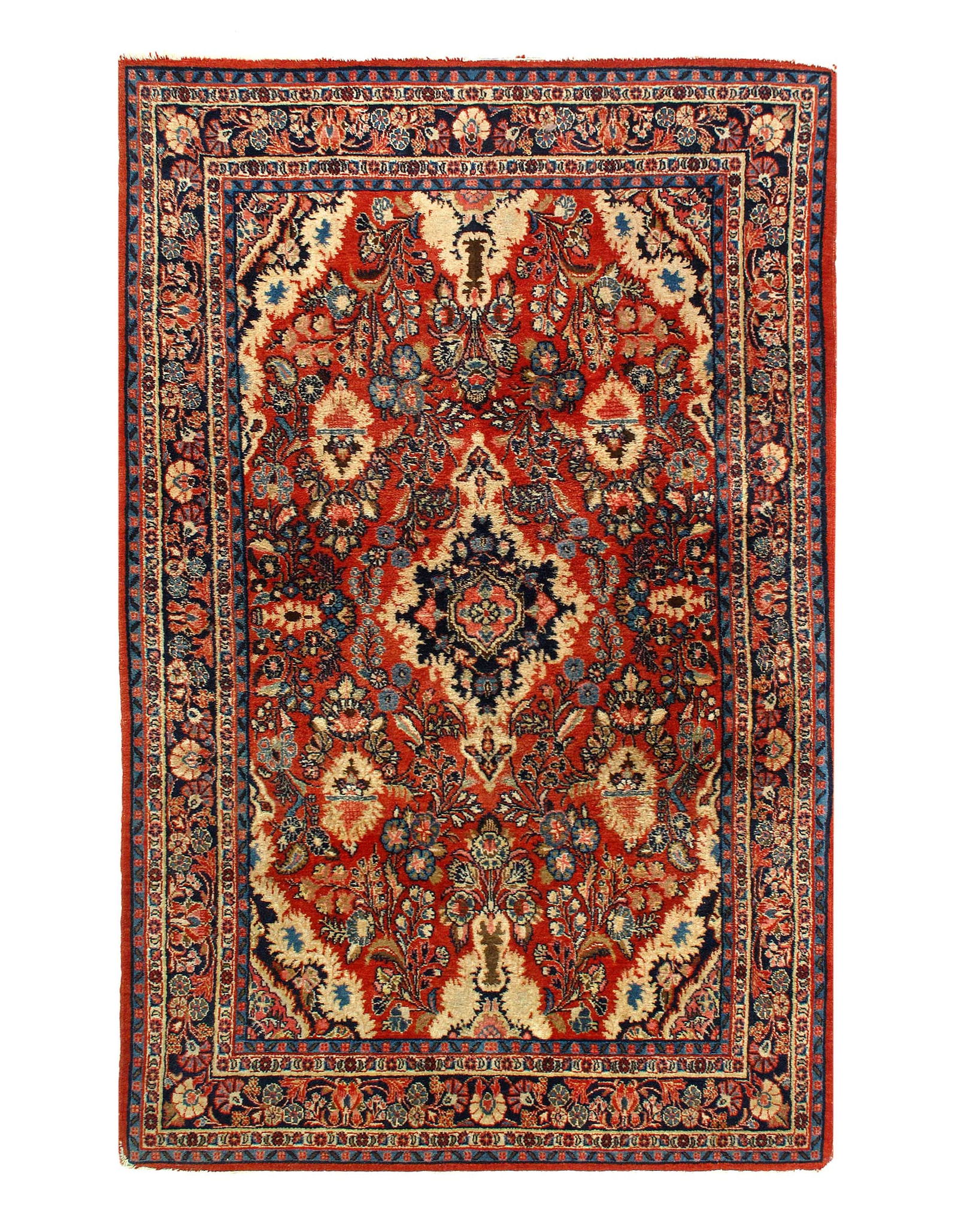 Persian Antique sarouk rug 4'3'' X 6'11'': Persian Antique sarouk rug 4'3'' X 6'11'' - Early 20th Century, Sarouk, Hand-Knotted, Lamb's Wool, 300 -D11593- 862.This item is part of our fine auction collection which includes many fine home acces