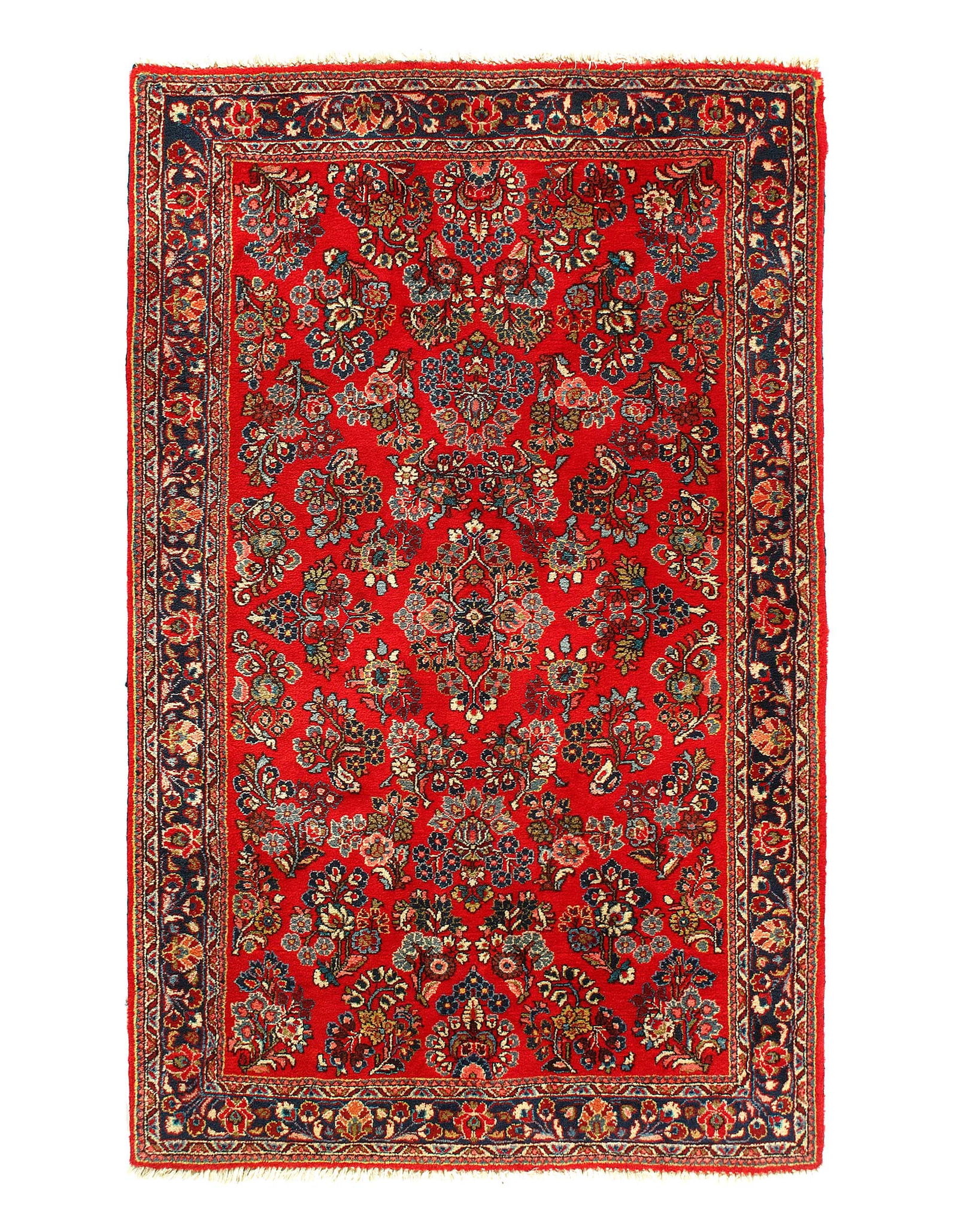 Fine Hand Knotted Persian Antique Sarouk 4'3'' X 6'7'': Fine Hand Knotted Persian Antique Sarouk 4'3'' X 6'7'' - Circa 1900, Sarouk, Hand-Knotted, Lamb's Wool, 300 -D11670- 862.This item is part of our fine auction collection which includes many fine home