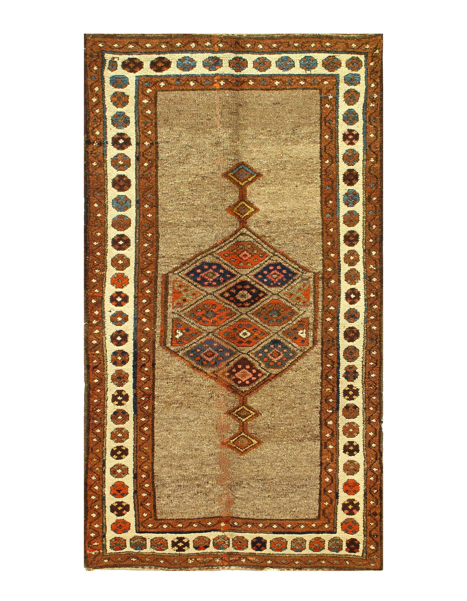 L Brown Persian Antique Seraband 3'5'' X 5'6'': L Brown Persian Antique Seraband 3'5'' X 5'6'' - Late 20th Century, Saraband, Hand-Knotted, Lamb's Wool, 300 -D10087- 862.This item is part of our fine auction collection which includes many fine home