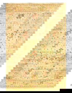 Over size Oushak Design Hand-knotted Rug 15' X 22': Over size Oushak Design Hand-knotted Rug 15' X 22' - New, Oushak, Hand-Knotted, Lamb's Wool, 300 -27888- 862.This item is part of our fine auction collection which includes many fine home accessories