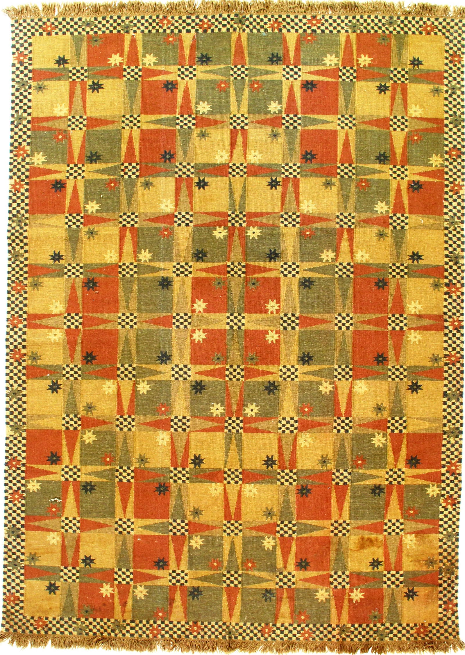 Multi color Flat weave kilim rug 6'.5'' X 9': Multi color Flat weave kilim rug 6'.5'' X 9' - , Modern, Hand-Knotted, Flat Weave, 300 -D07800- 862.This item is part of our fine auction collection which includes many fine home accessories including