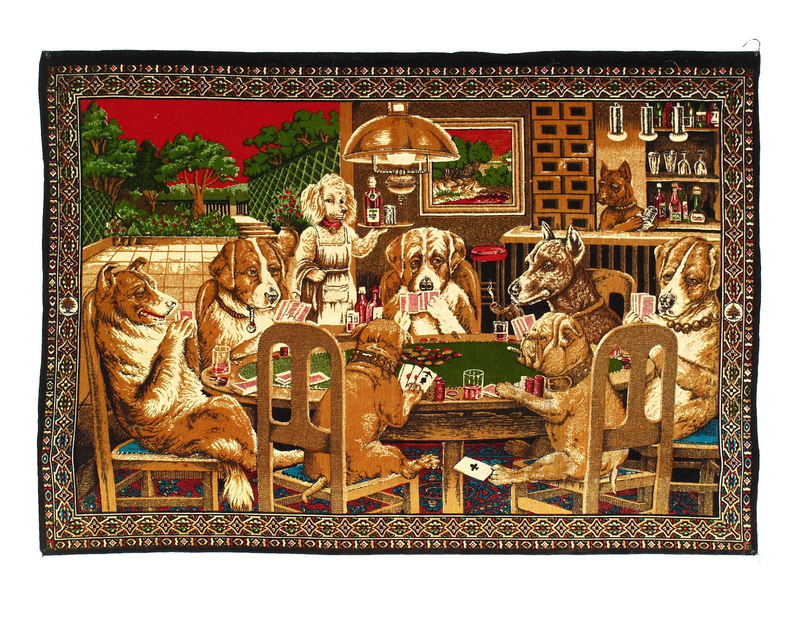 Fine Vintage Turkey Tapestry 3'2"X 4'5": Fine Vintage Turkey Tapestry 3'2"X 4'5" - circa 1950, Animal, Machine-Made, Velvet Silk, 300 -D11731- 862.This item is part of our fine auction collection which includes many fine home accessories inc