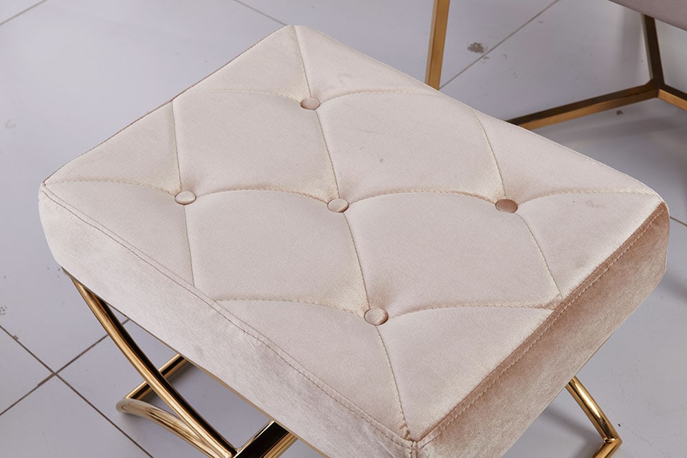 Millan Ottoman: Millan Ottoman - 0, Modern, N/A, Stainless Steel with Fabric, 300 -PF0003- 862.This item is part of our fine auction collection which includes many fine home accessories including antique rugs, vintag