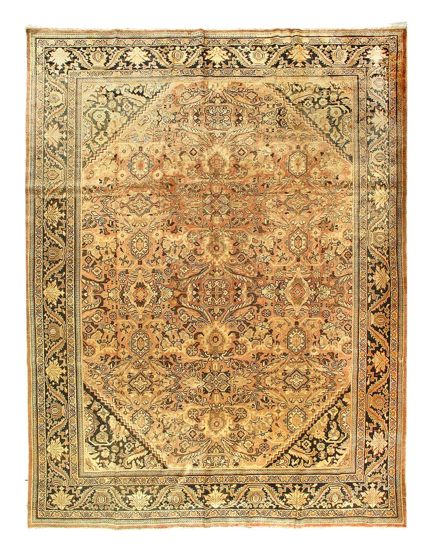 Rust Persian Antique Mahal 10'3'X 13'5": Rust Persian Antique Mahal 10'3'X 13'5" - CIRCA 1920, Mahal, Hand-Knotted, Lamb's Wool, 300 -24787- 862.This item is part of our fine auction collection which includes many fine home accessories inclu