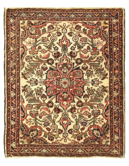 Ivory Persian Antique Sarouk 2'5'' X 1'1'': Ivory Persian Antique Sarouk 2'5'' X 1'1'' - , Sarouk, Hand-Knotted, Lamb's Wool, 300 -D10501- 862.This item is part of our fine auction collection which includes many fine home accessories including