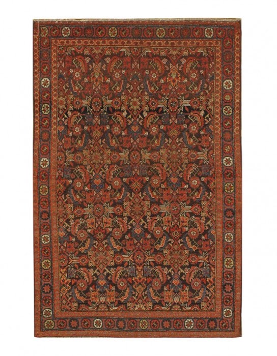 Navy Persian Antique Malayer 4' X 6' 4'': Navy Persian Antique Malayer 4' X 6' 4'' - circa 1990, Malayer, Hand-Knotted, Lamb's Wool, 300 -D05199- 862.This item is part of our fine auction collection which includes many fine home accessories i
