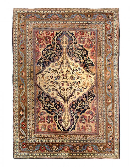 Fine Hand Knotted Persian Antique Kermanshah 13'6"x19'1": Fine Hand Knotted Persian Antique Kermanshah 13'6"x19'1" - circa 1880, Kermanshah, Hand-Knotted, Lamb's Wool, 300 -D12397- 862.This item is part of our fine auction collection which includes many fine