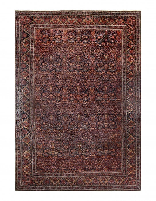 Red Persian Antique Kashan 12' X 18'3'': Red Persian Antique Kashan 12' X 18'3'' - Mid 20th Century, Kashan, Hand-Knotted, Lamb's Wool, 300 -24786- 862.This item is part of our fine auction collection which includes many fine home accessorie