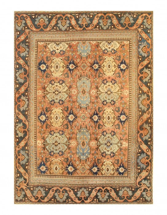Rust Persian Antique Dorokhsh 9' x 12'.9'': Rust Persian Antique Dorokhsh 9' x 12'.9'' - circa 1880, Dorokhsh, Hand-Knotted, Lamb's Wool, 300 -D08046- 862.This item is part of our fine auction collection which includes many fine home accessorie