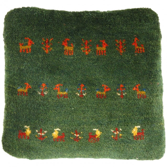 Fine Hand knotted Persian Gabbeh pillow 17": Fine Hand knotted Persian Gabbeh pillow 17" - New, Gabbeh, Handmade , Lamb's Wool, 300 -PG 195- 862.This item is part of our fine auction collection which includes many fine home accessories including